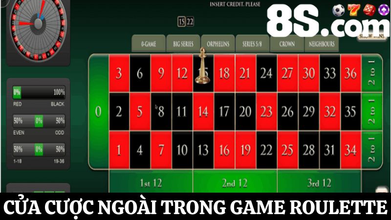 hình thức cược ngoài Roulette online 8S